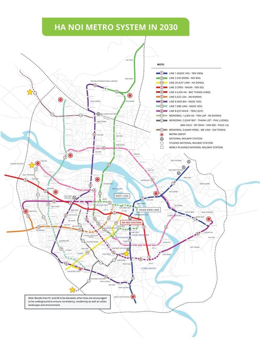 Карта на ханој метро