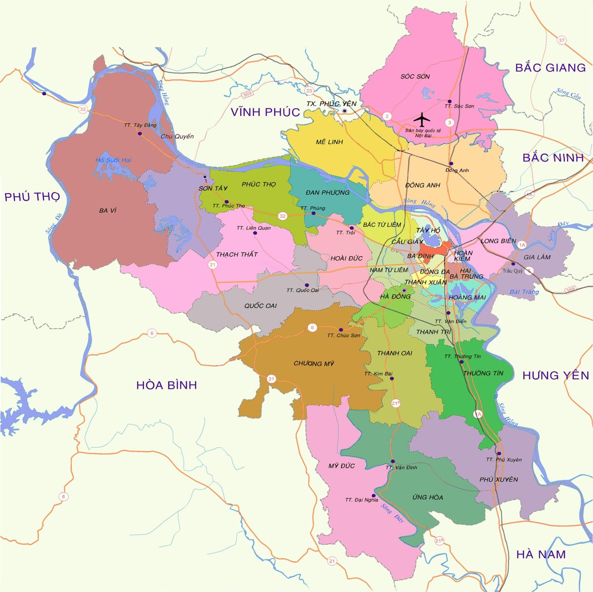 Карта на ханој област