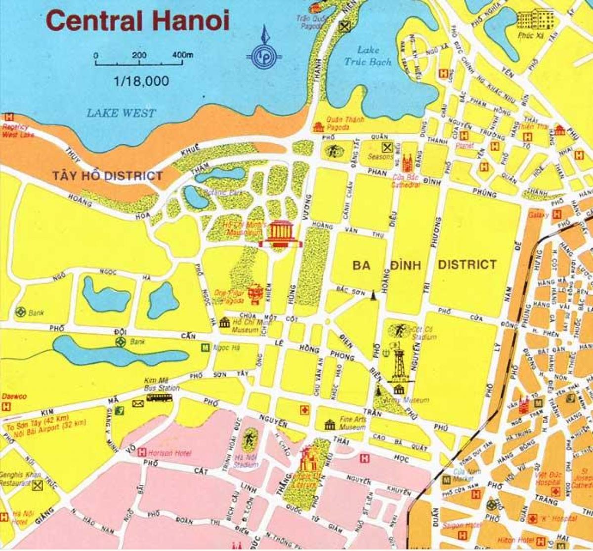 карта на ханој центарот на градот