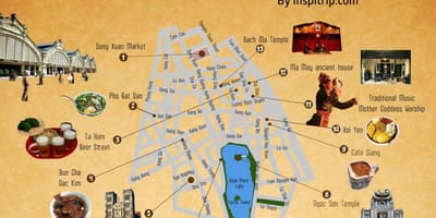 Улична карта на ханој стариот квартал