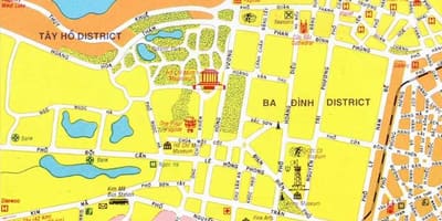 Карта на ханој центарот на градот